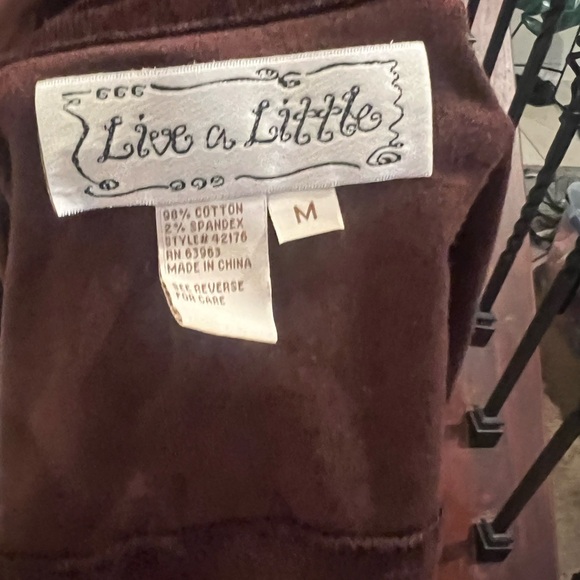 Live A Little Nordstrom Brand Brown Velvet Jacket - Picture 3 of 4